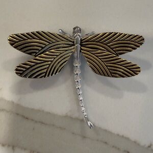 Erwin Pearl Elegant Gold and Silver Dragonfly Brooch and Pin, NWOT
